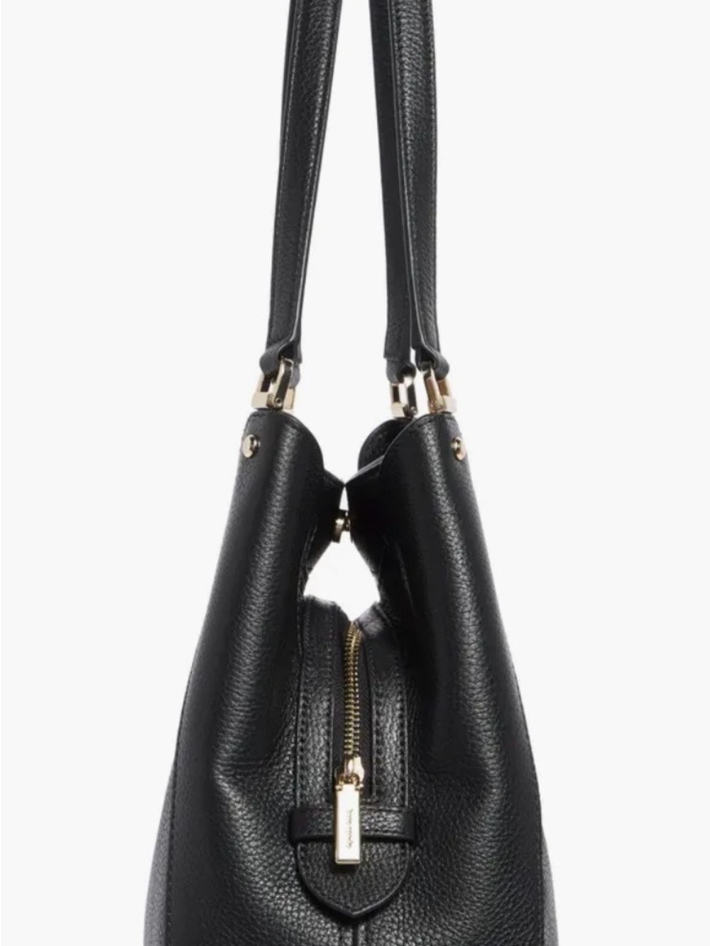 kate spade Black Pebbled Leather Shoulder Bag with Gold Hardware - Picture 3 of 12